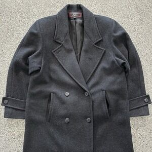 Stephanie Mathews Petite Wool Over Coat Womens 10 M Vintage Trench Double Button